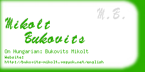 mikolt bukovits business card